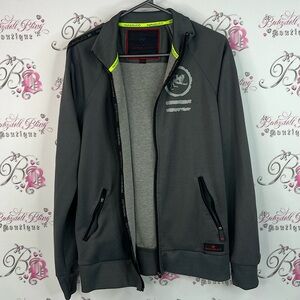 Parasuco sweater zip up collared Men's Dark Gray Bomber Jacket